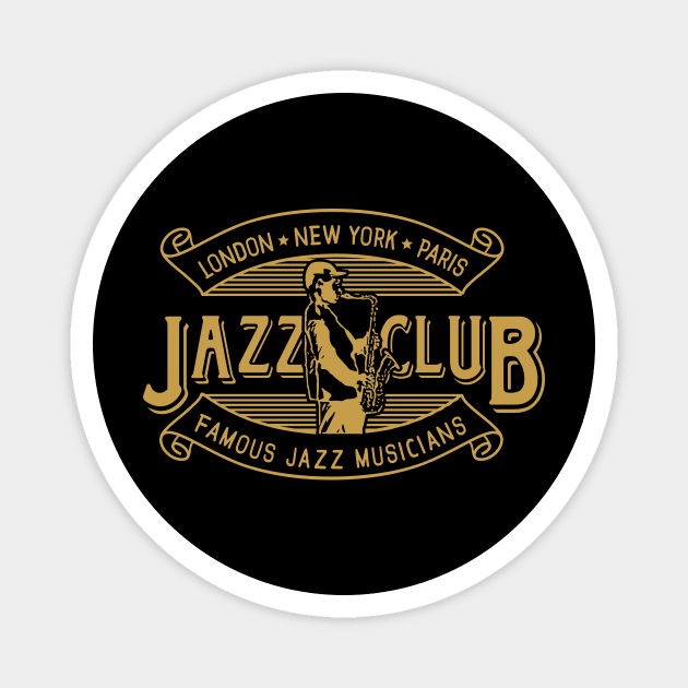 Vintage Jazz Club Retro Style Magnet by jazzworldquest